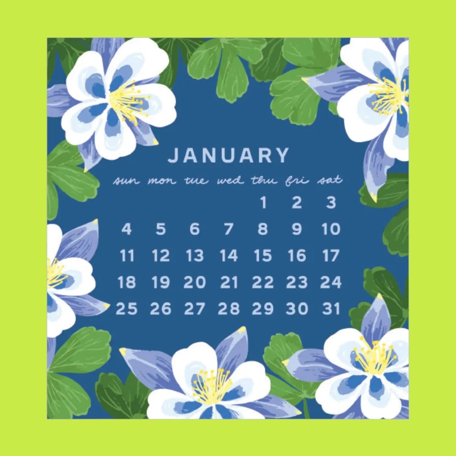 2026 Blossom Mini Calendar Calendar - Calendar26 - Cute