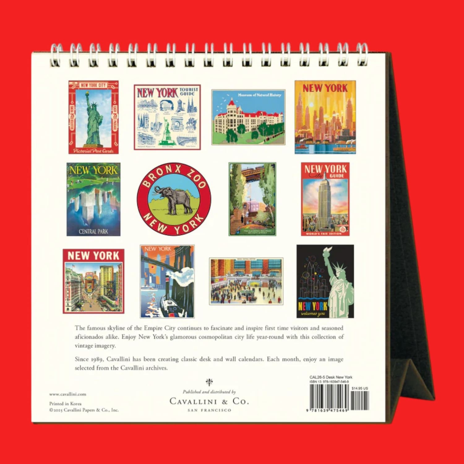 2026 New York Desk Calendar Cavallini Calendar Calendar26