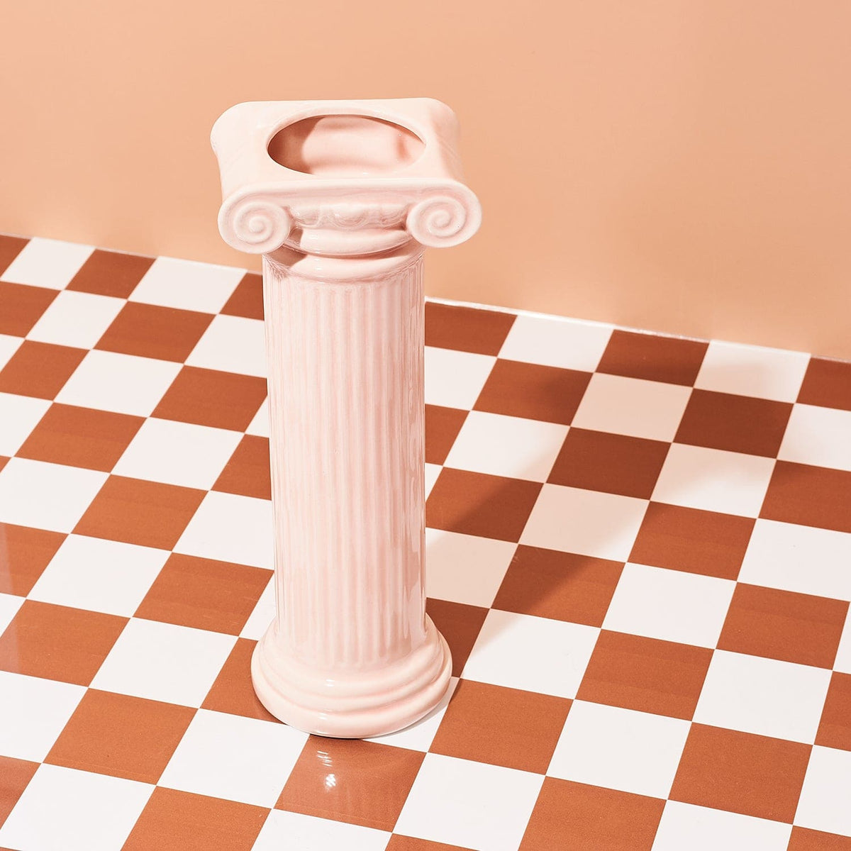 Athena Greek Column Vase - Pink Ceramic - Doiy - Dopamine - 