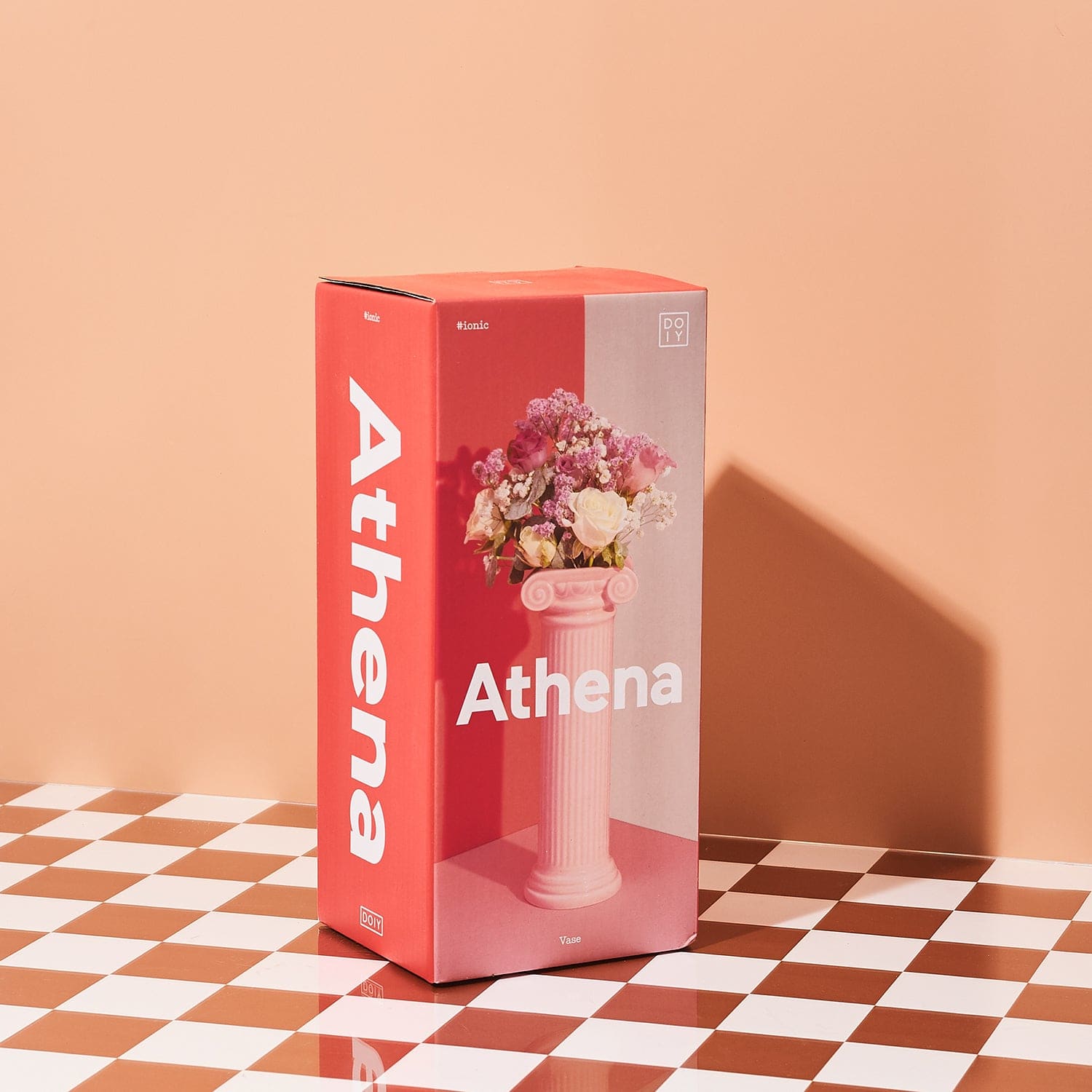 Athena Greek Column Vase - Pink Ceramic - Doiy - Dopamine -