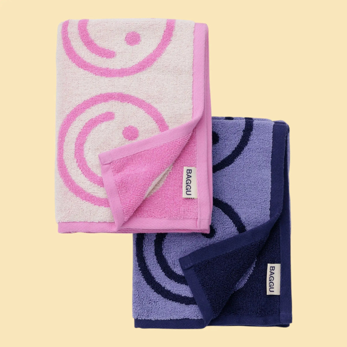 Baggu Hand Towel Set of 2 - Happy Pink Blue - Friends Nyc