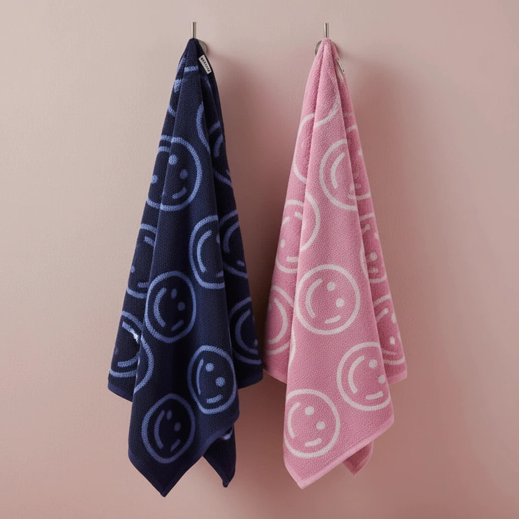 Baggu Hand Towel Set of 2 - Happy Pink Blue - Friends Nyc