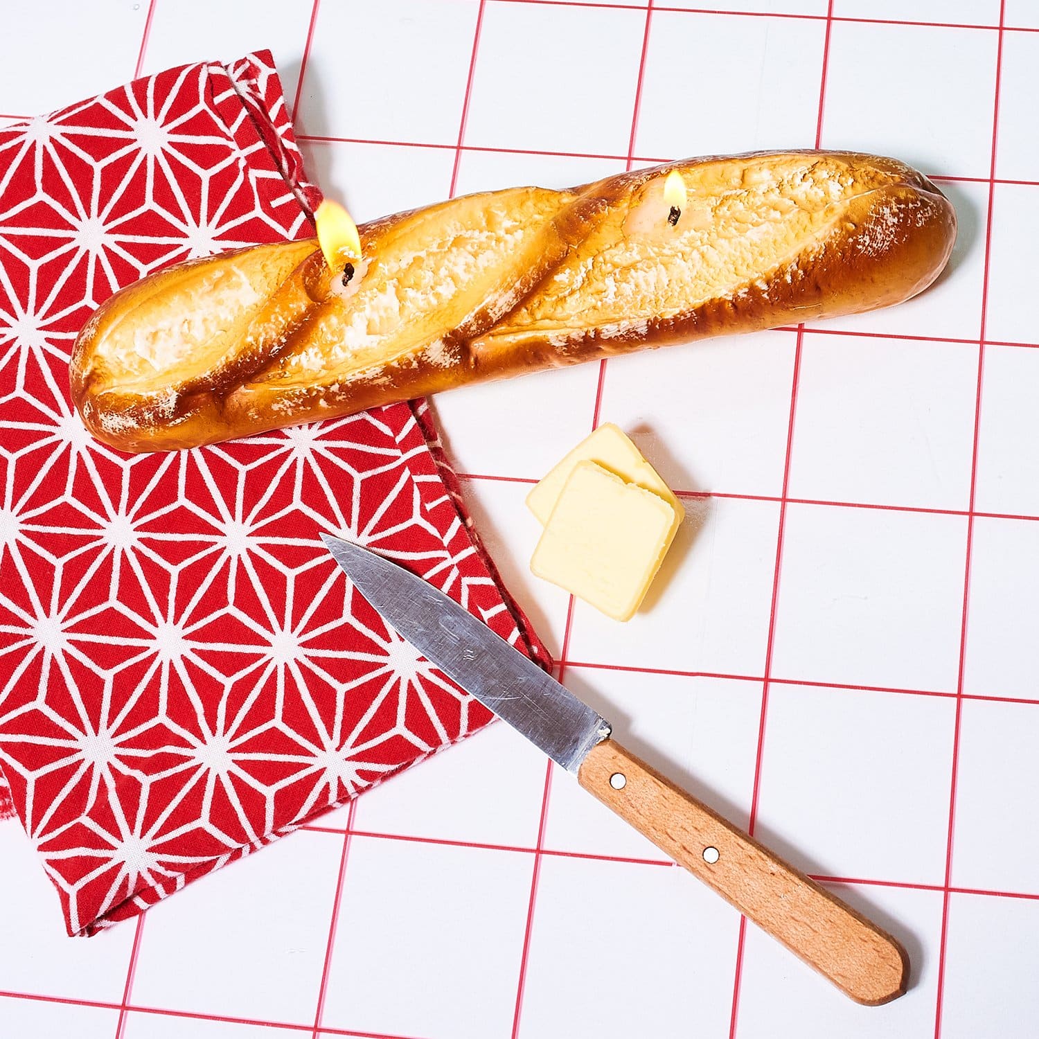 Handmade Italian Candle - Baguette Bread Candle - Candles -