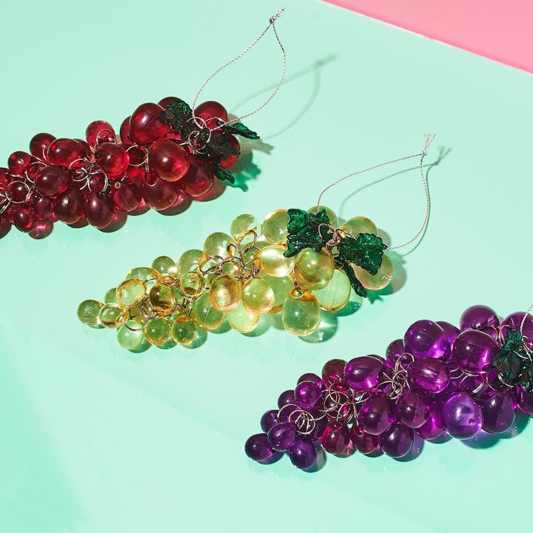 Beaded Grapes Ornament Food Ornament - Grapes