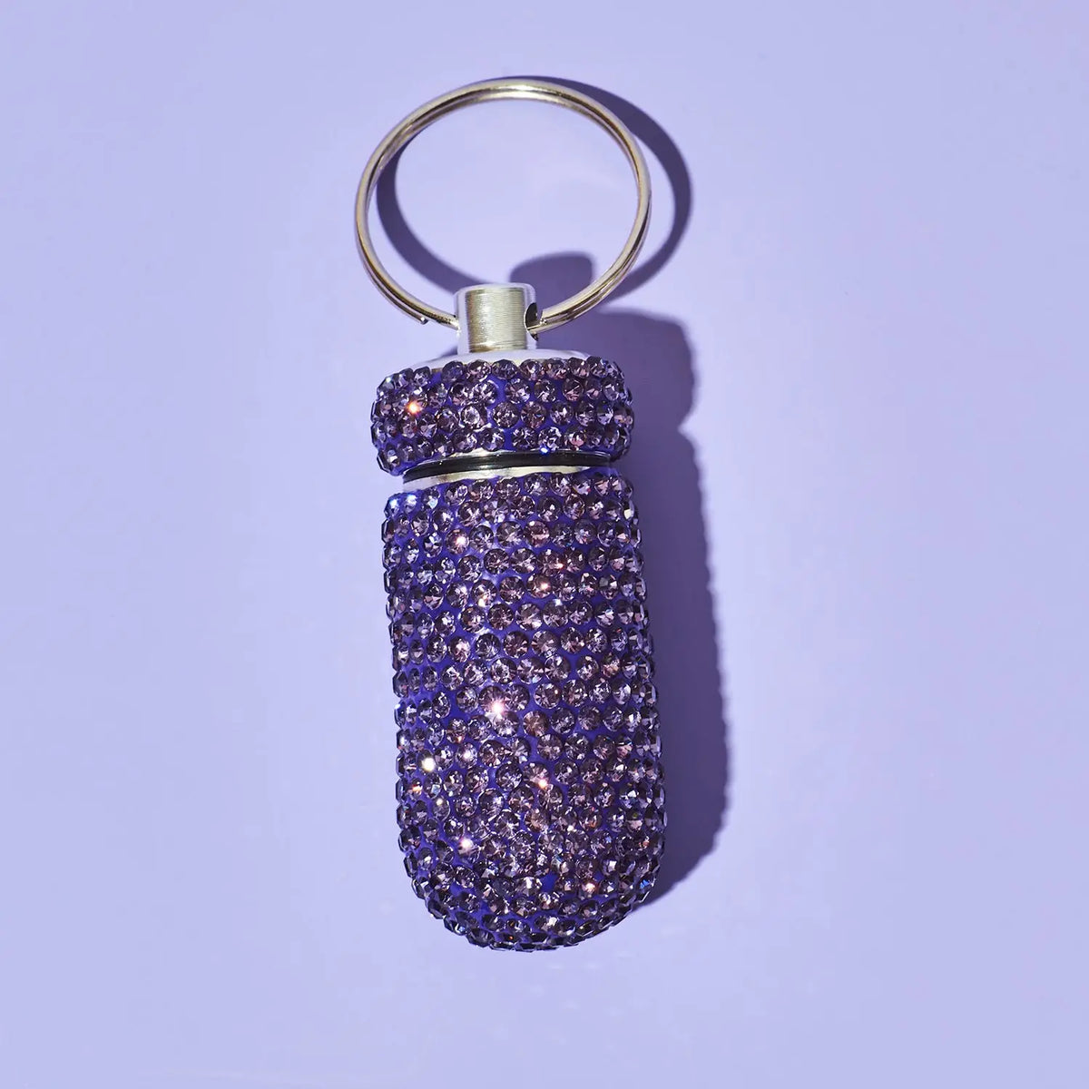 Bling Pill Case Keychain Purple | Friends Nyc Brooklyn Ny