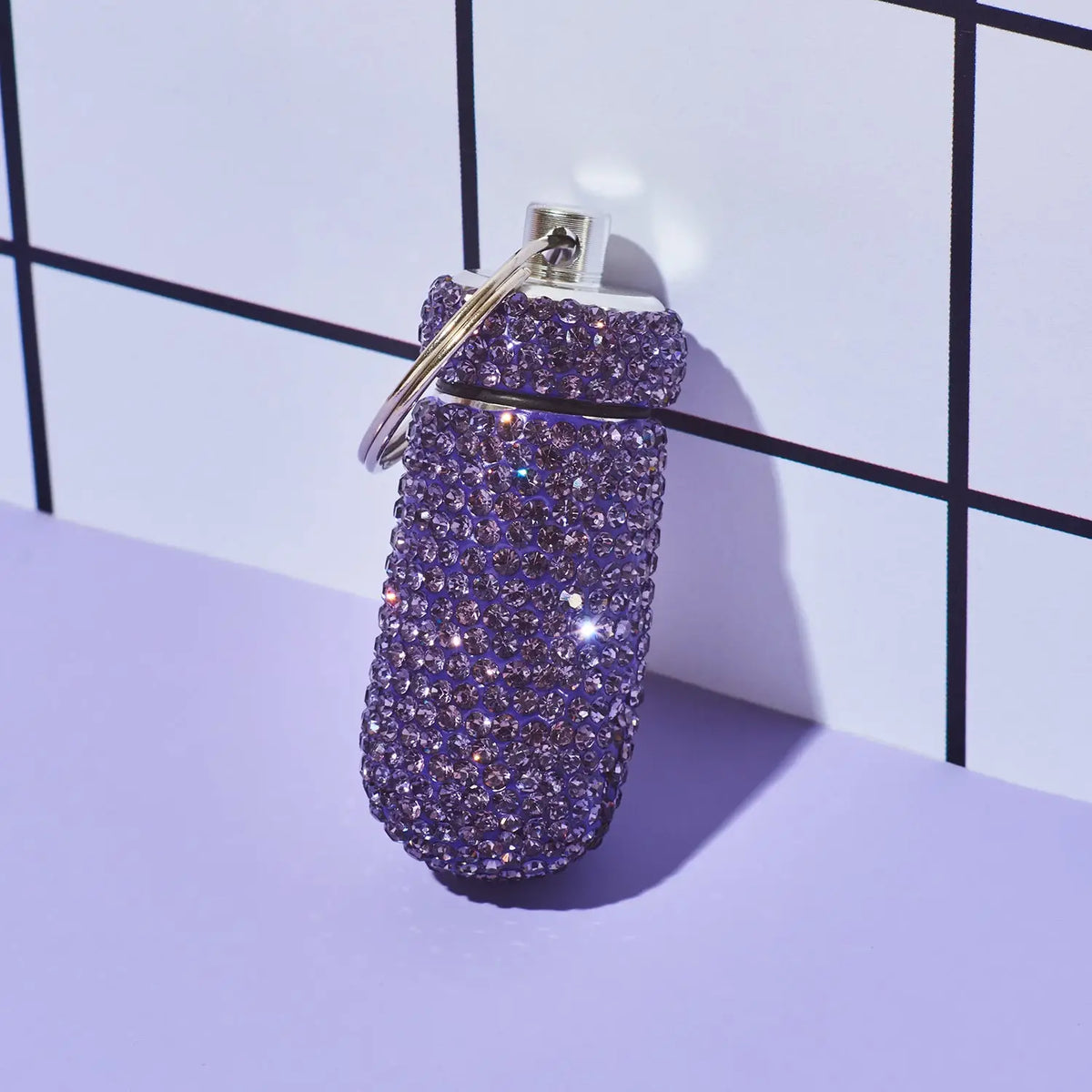 Bling Pill Case Keychain Purple | Friends Nyc Brooklyn Ny