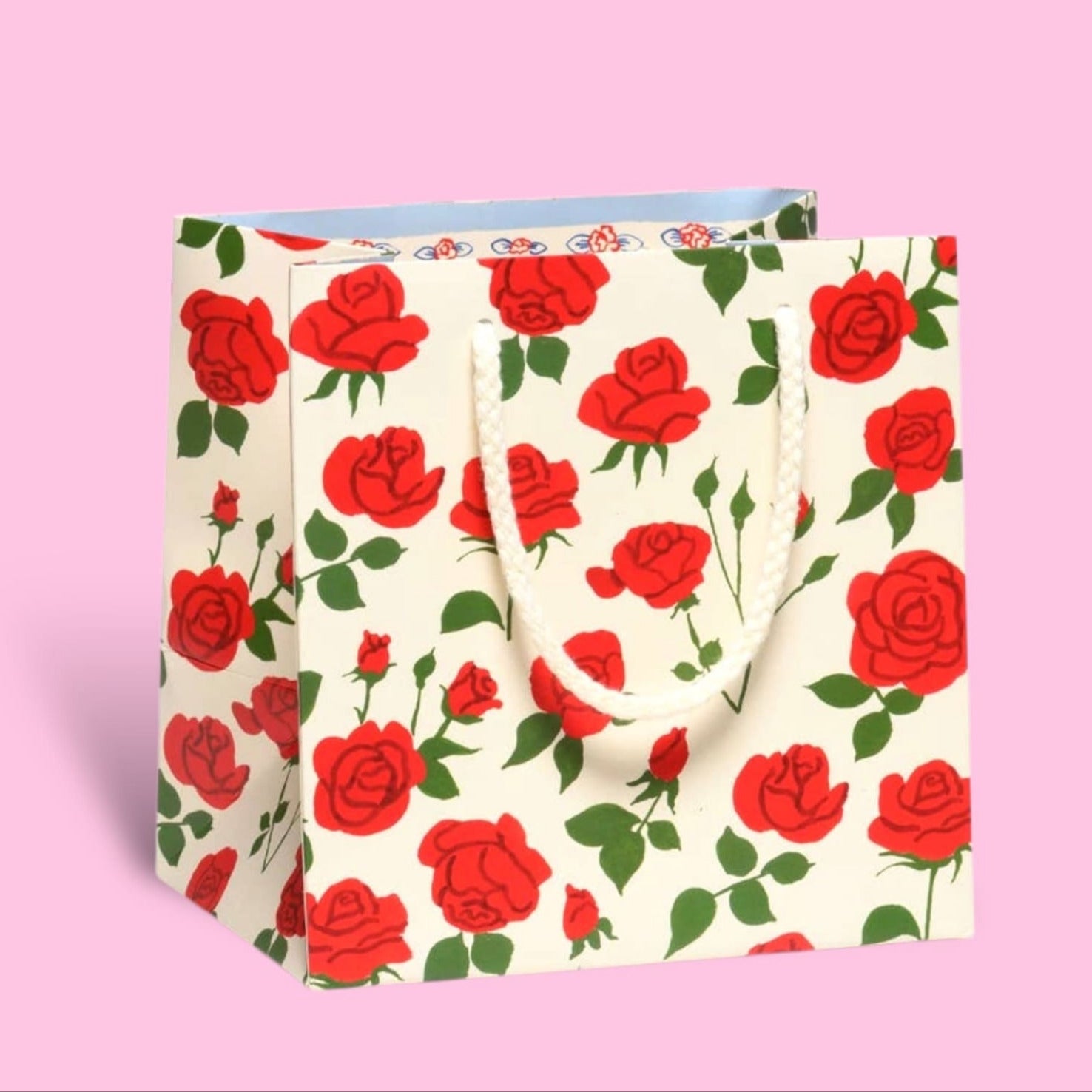 Blooming Roses Gift Bag - Small Floral - Gift Bag - Bags