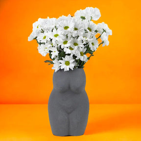 Body Form Vase Xl - Black Ekpoct23 - Female Form - Plant -