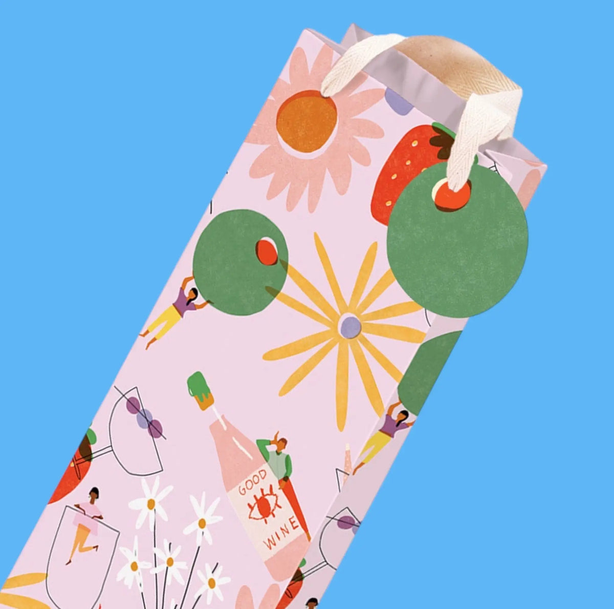 Boozey Wine Gift Bag Close Up - Floral Design Friends Nyc Brooklyn Ny