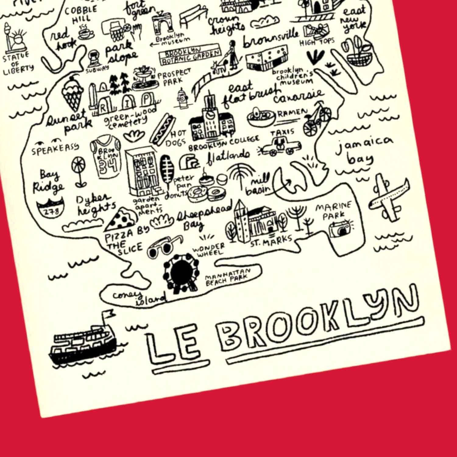 Brooklyn Map Greeting Card i <3 Nyc Gifts - Momday - New