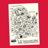 Brooklyn Map Greeting Card i <3 Nyc Gifts - Momday - New