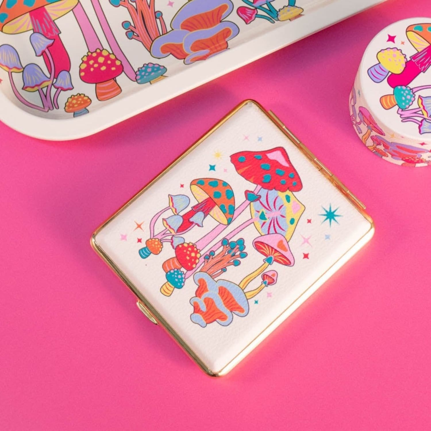 Canna Style Colorful Mushroom Joint Case Aesthetic Smoke