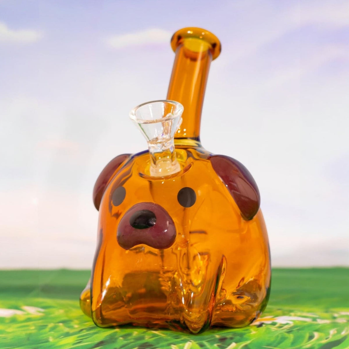 Canna Style Dog Bubbler Bong Aesthetic Bong - Smoke - Canna