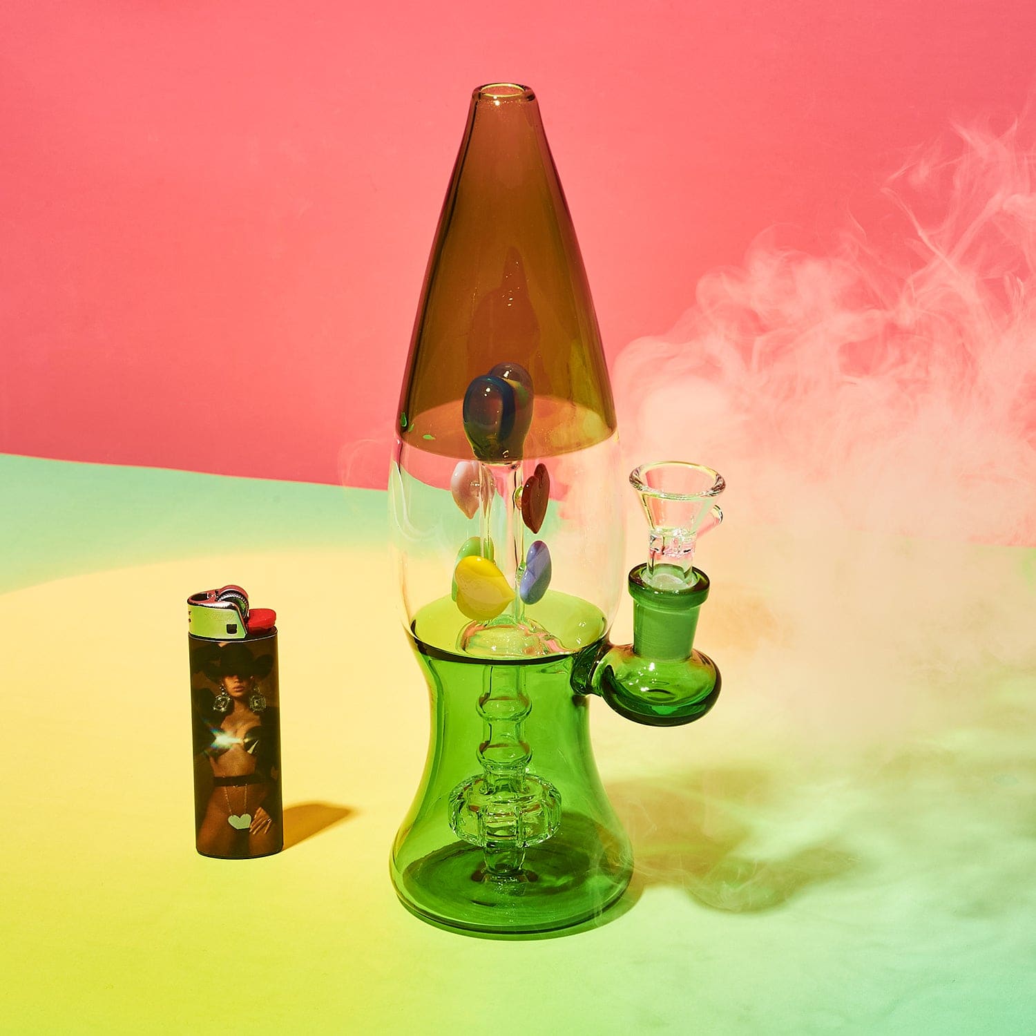 Canna Style Lava Lamp Bong - Green Aesthetic Smoke Cute