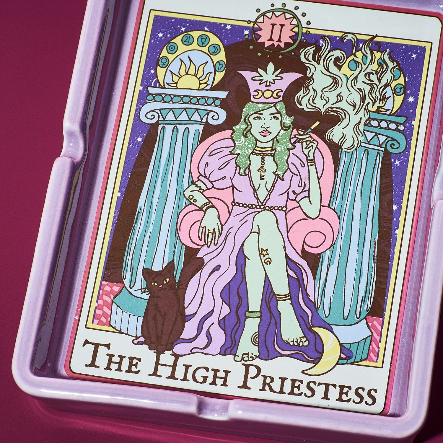 Canna Style Tarot Card Ashtray - The High Priestess Cute