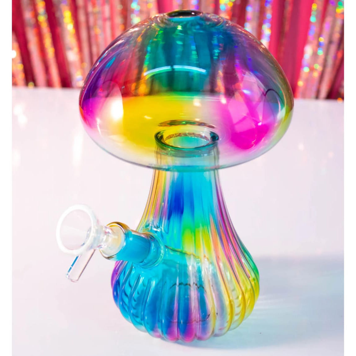 Canna Style Tie Dye Mushroom Bong Aesthetic Bong - Smoke