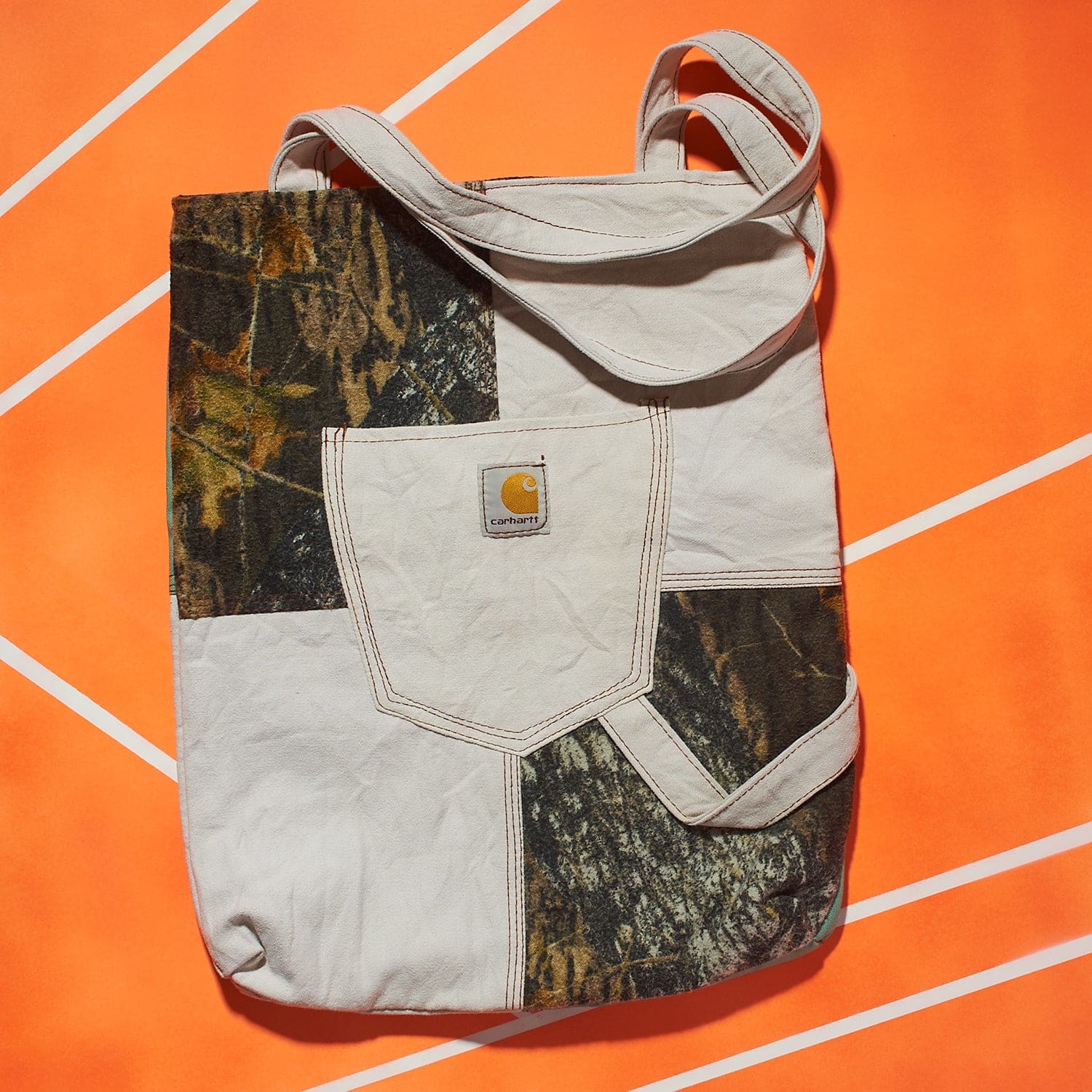 Carhartt Recycled Patchwork Tote Bag - Reworked Carhartt Jacket
