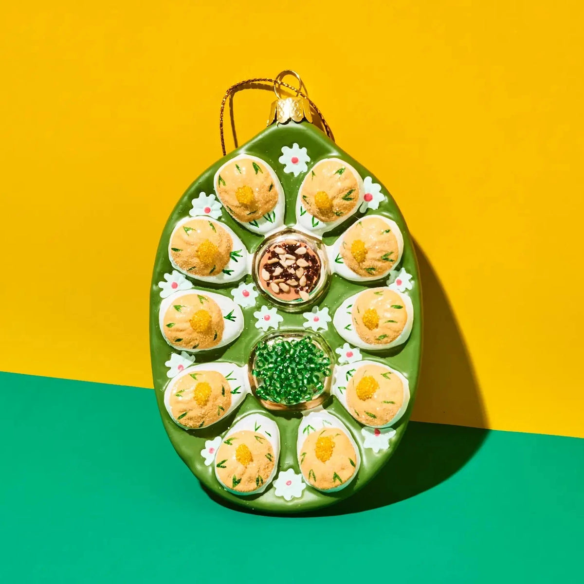 Classic Deviled Eggs Platter Ornament Glass | Friends Nyc