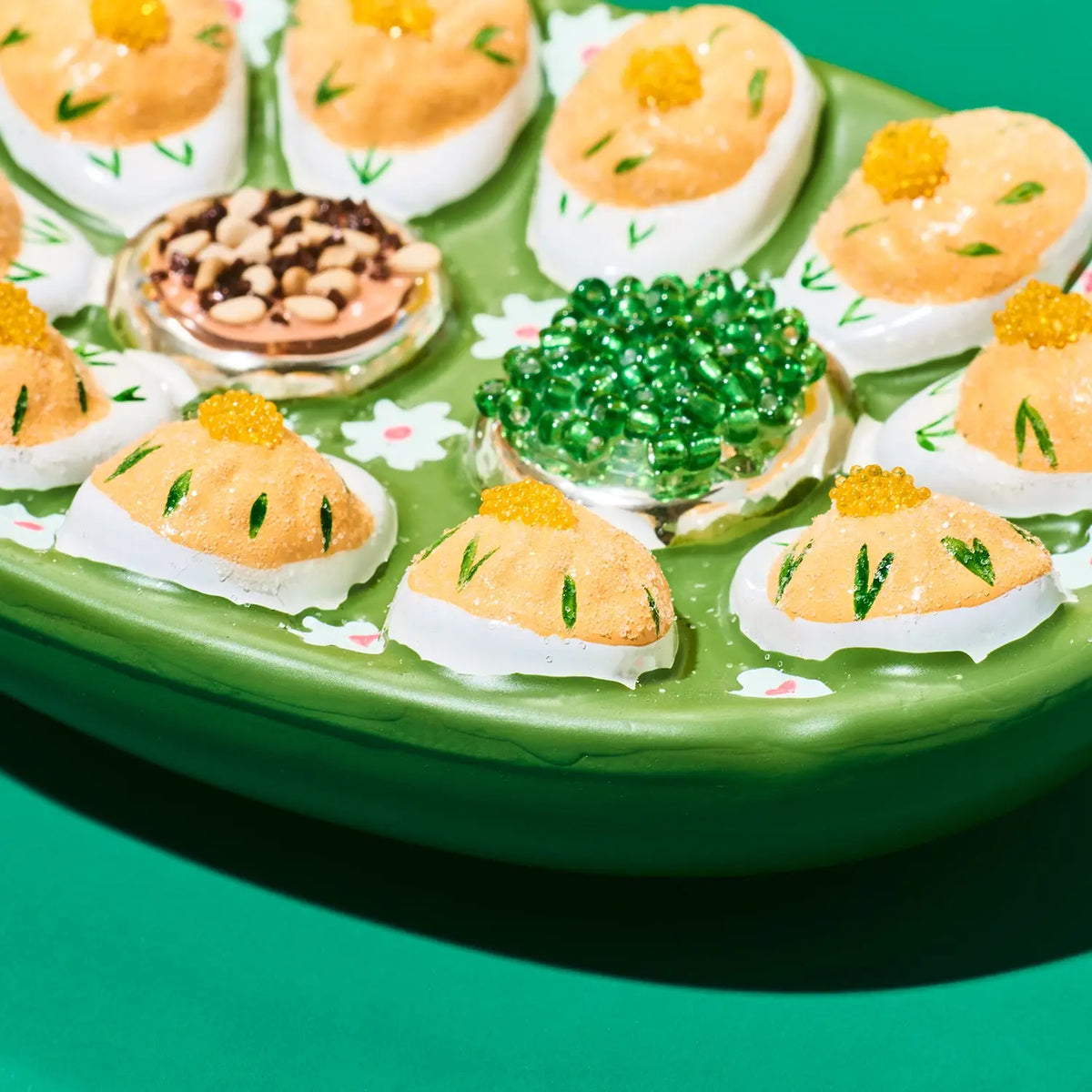 Classic Deviled Eggs Platter Ornament Glass | Friends Nyc