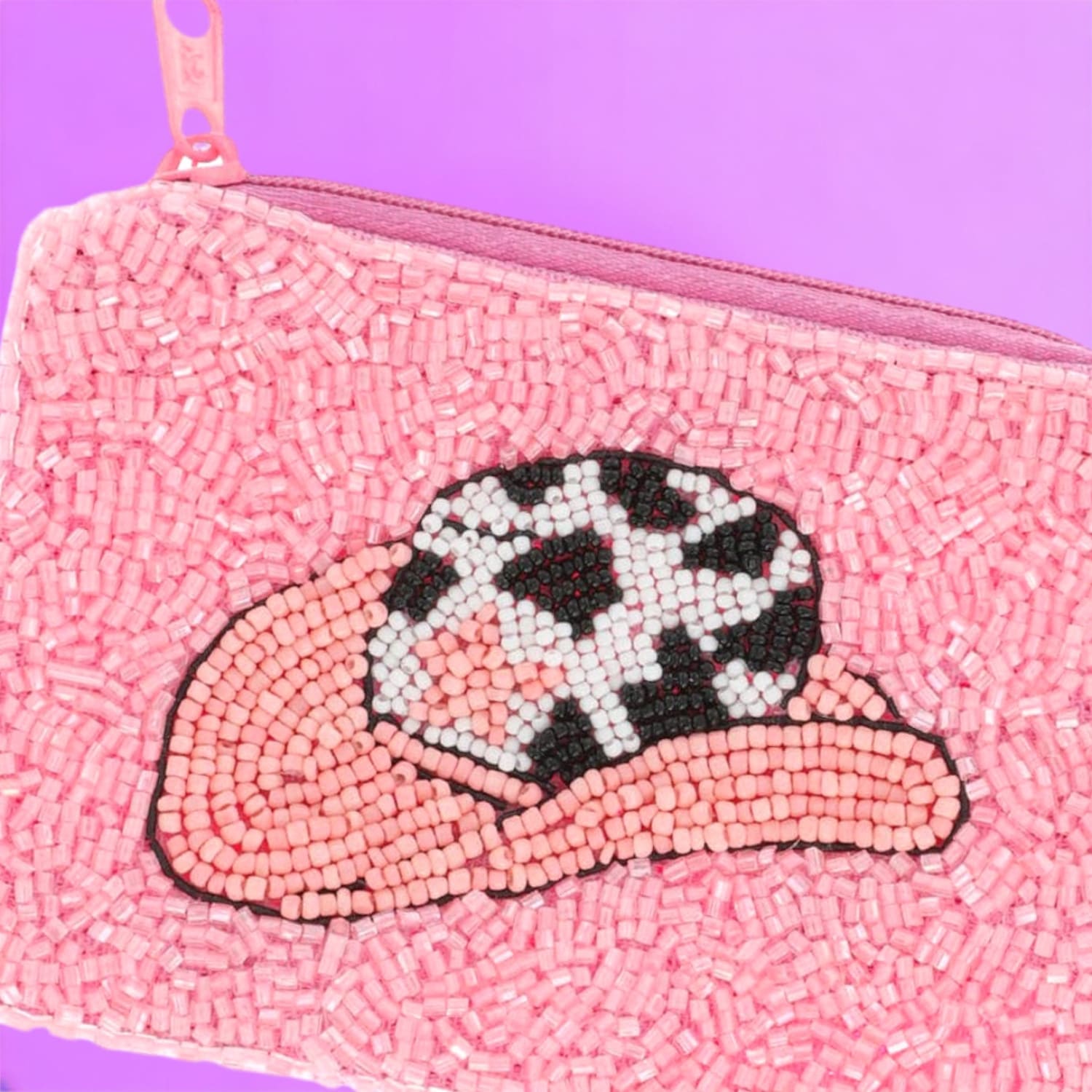 Beaded Zipper Coin Purse 0723 - Mmlistingidea - Q323 -