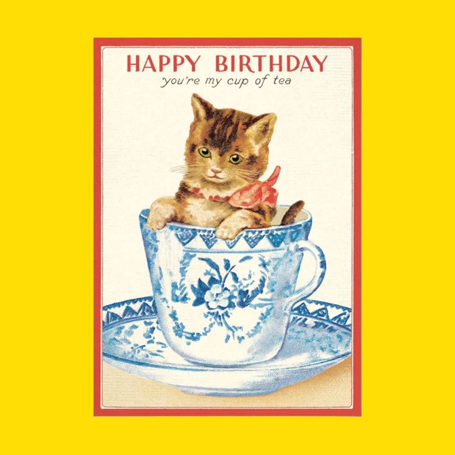 Cute Cat Tea Birthday Greeting Card Birthday - Card