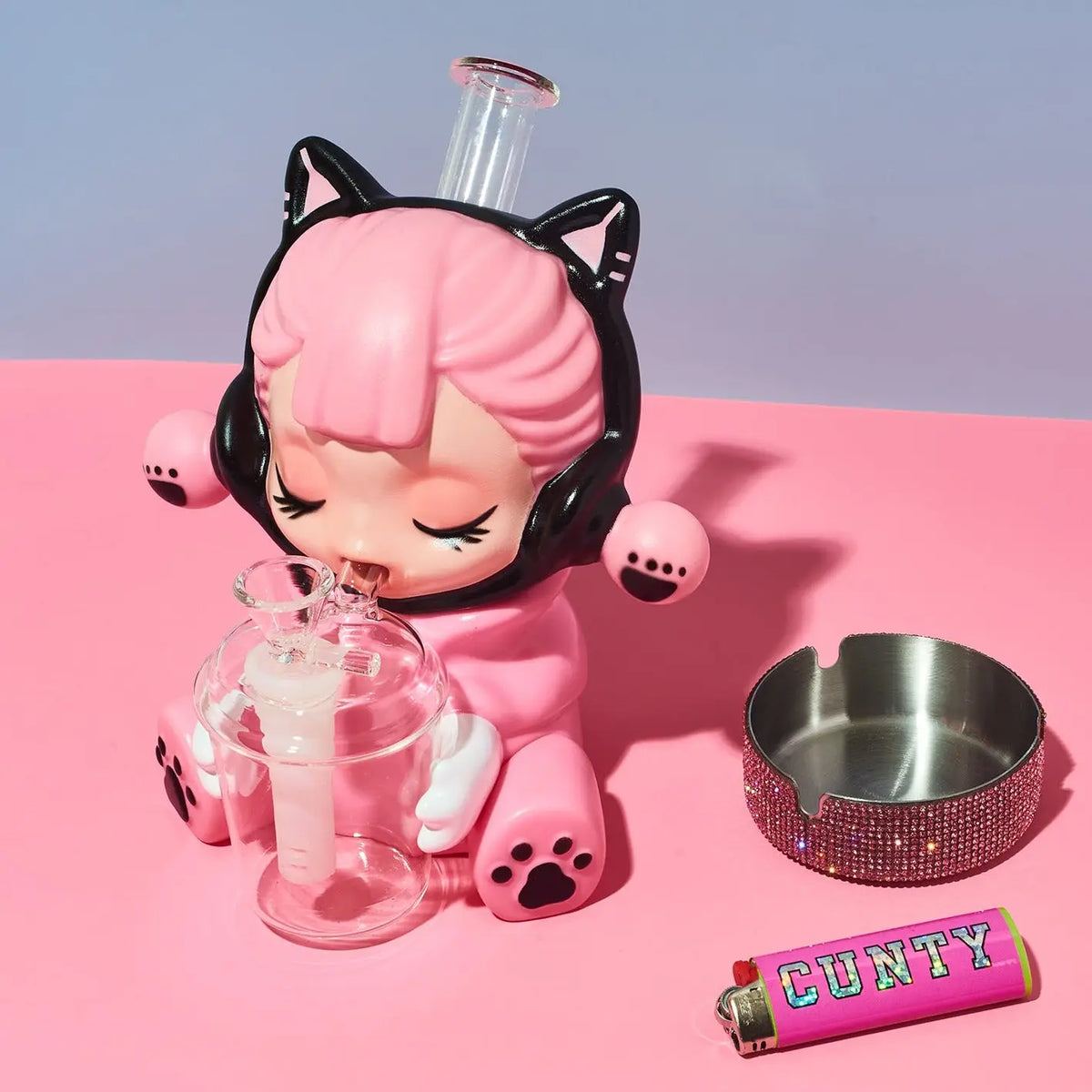 Cyber Punk Pink Bong Anime Glass | Friends Nyc Brooklyn Ny