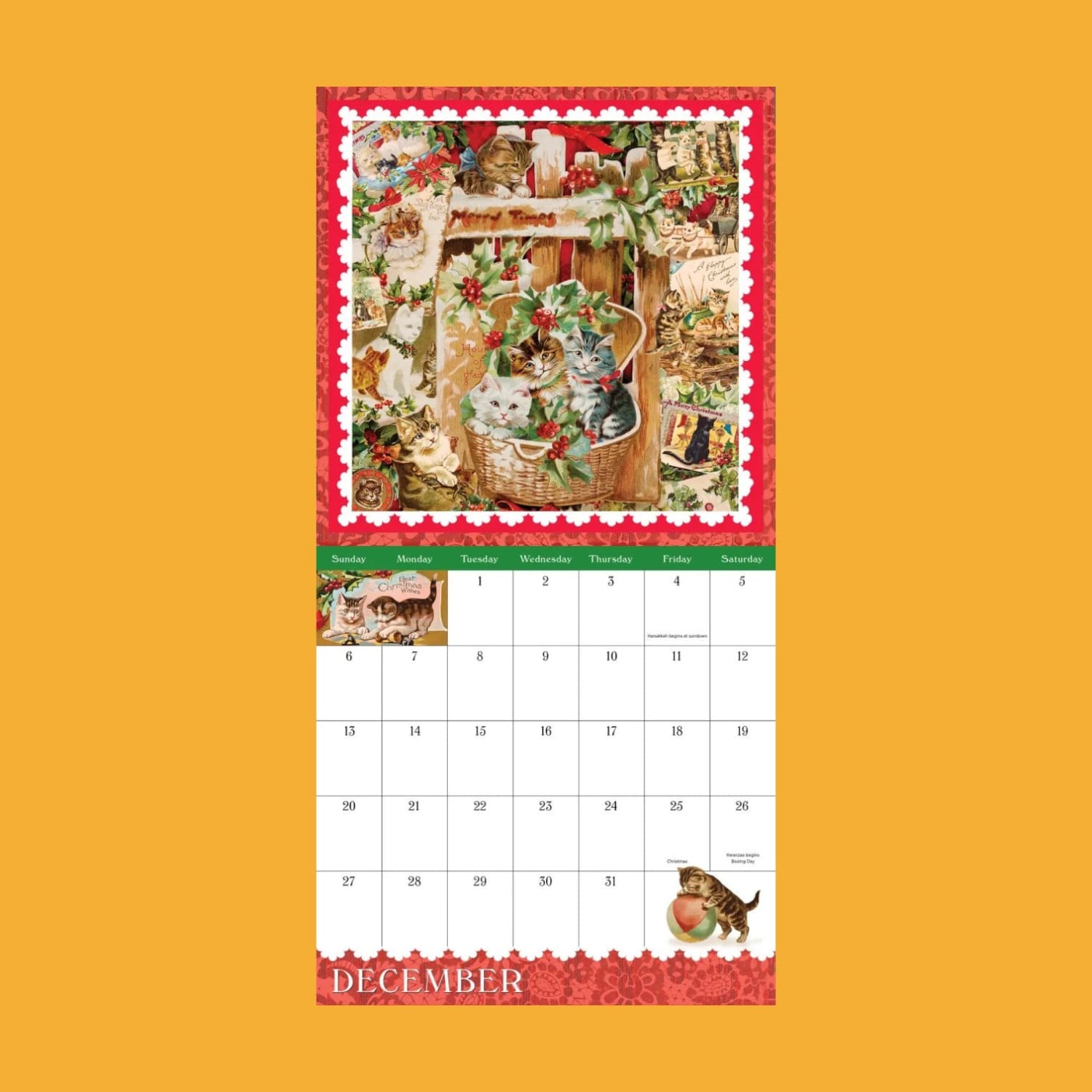 Cynthia Hart’s Victoriana Cats Mini Wall Calendar 2026