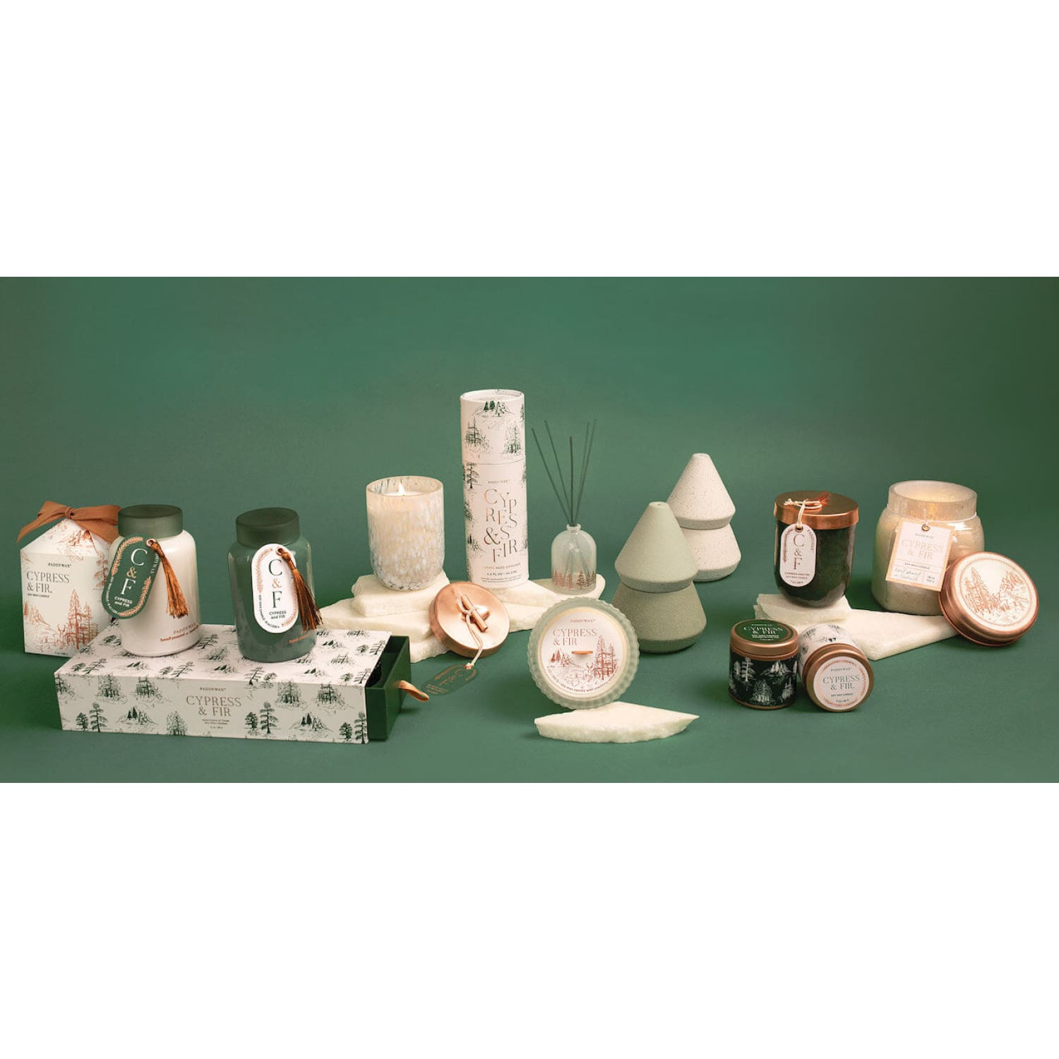 Cypress + Fir Mercury Glass Candle Candle - Holiday 2023 -