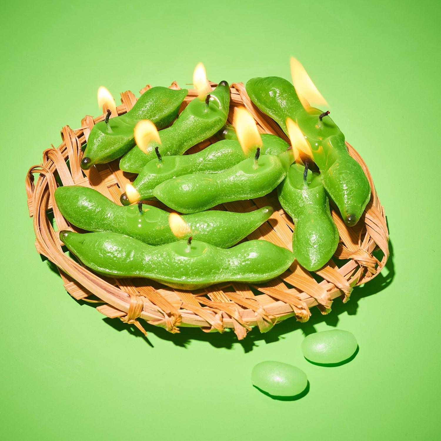 Edamame Soybeans in Basket Candle | Japanese Novelty
