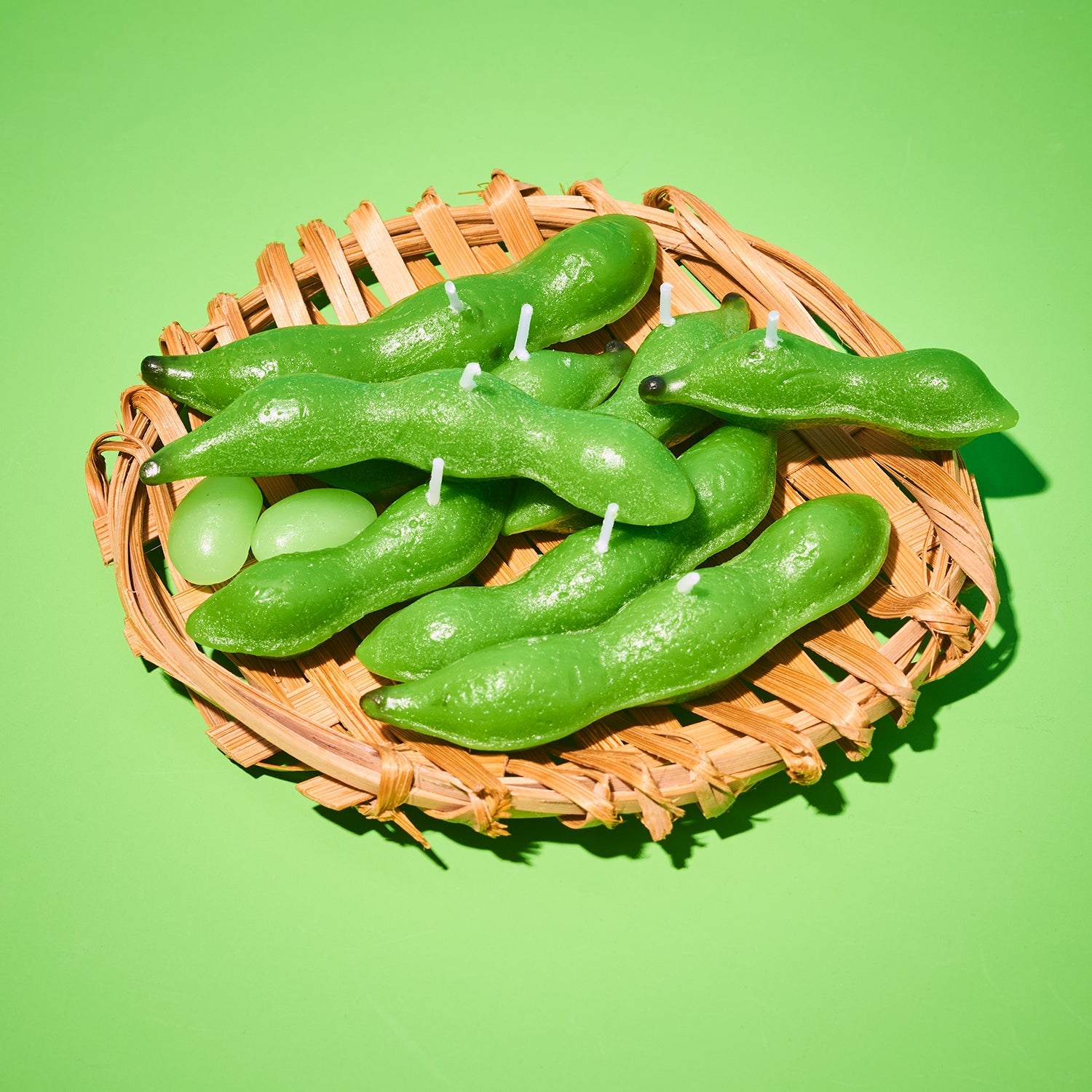 Edamame Soybeans in Basket Candle | Japanese Novelty