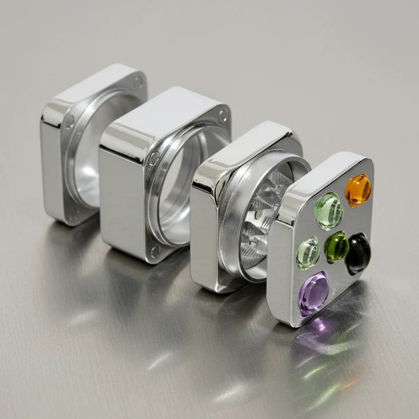 Edie Parker Gemstoned Grinder Silver | Friends Nyc Brooklyn