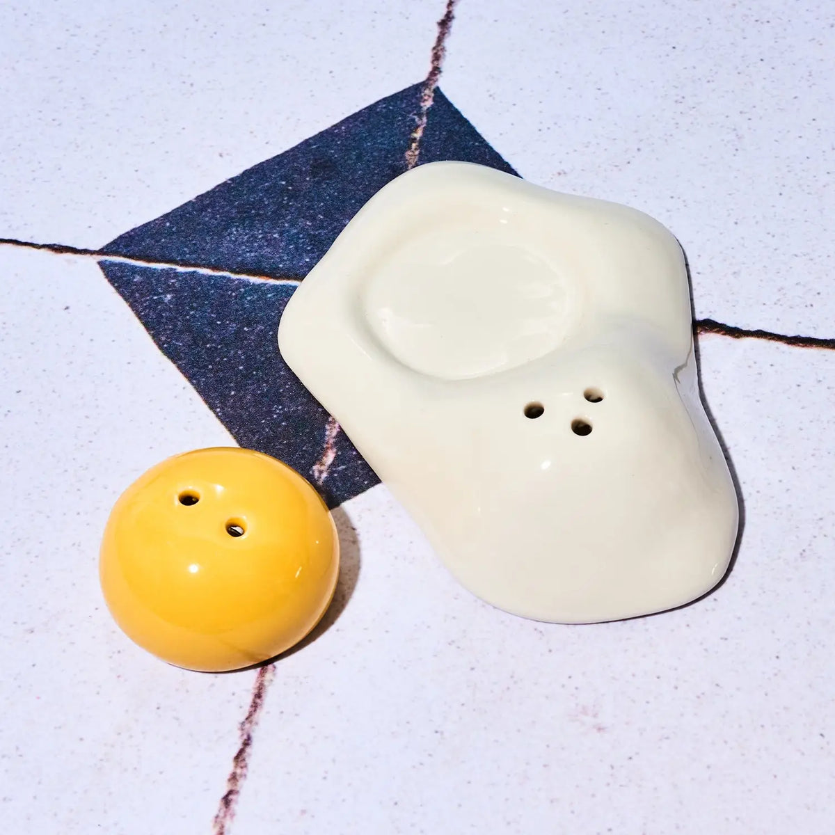 Egg Yolk Salt & Pepper Shakers Stoneware and | Friends Nyc