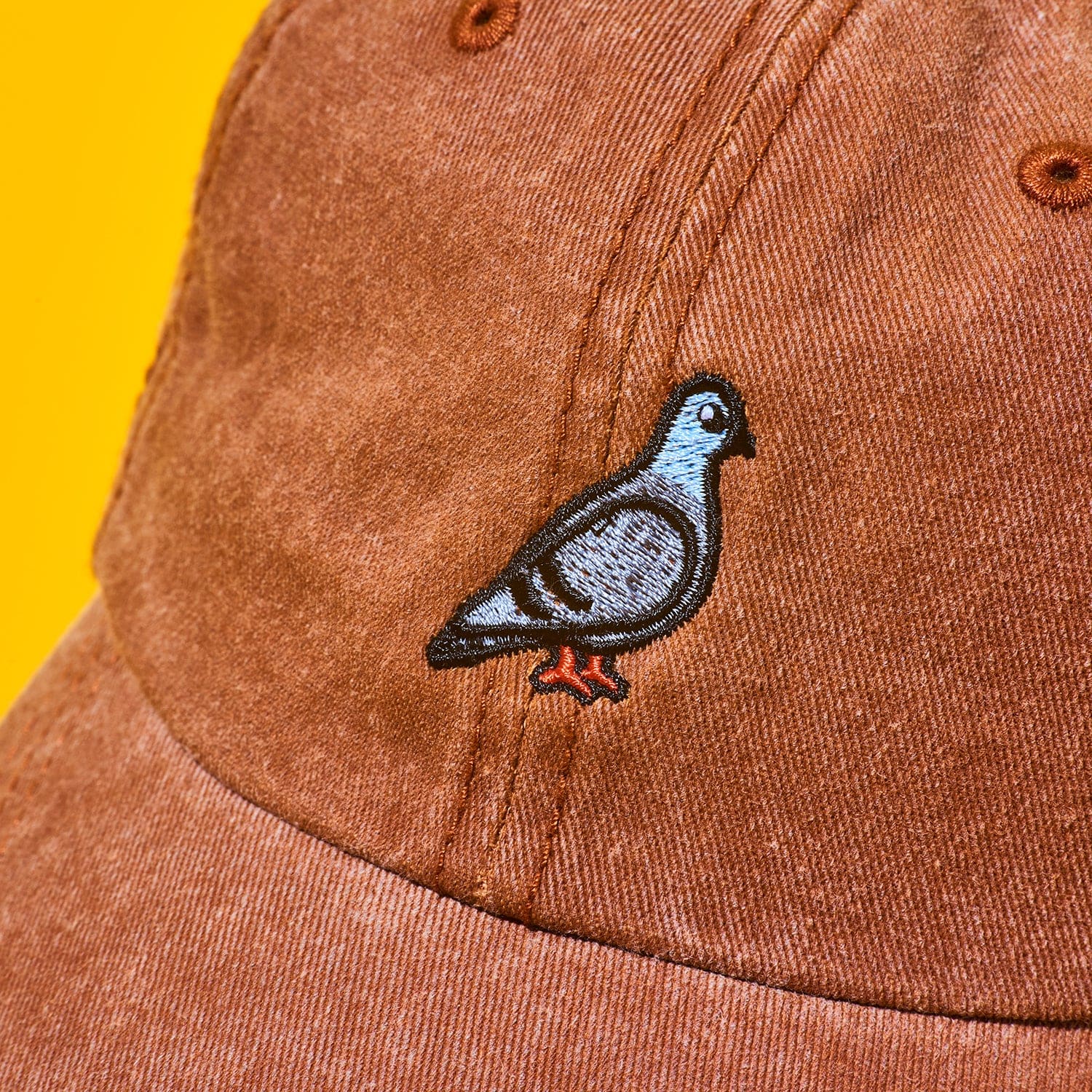 Embroidered Pigeon Hat - Washed Orange i <3 Nyc - Souvenir
