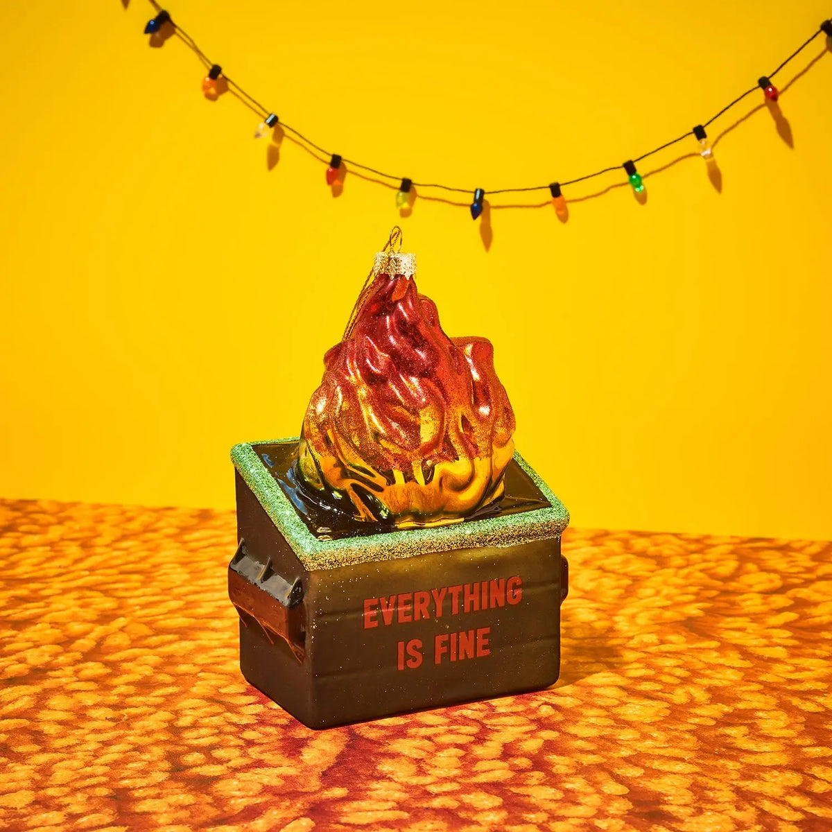 Everything is Fine Ornament Dumpster Fire | Friends Nyc
