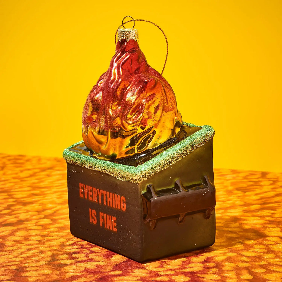 Everything is Fine Ornament Dumpster Fire | Friends Nyc