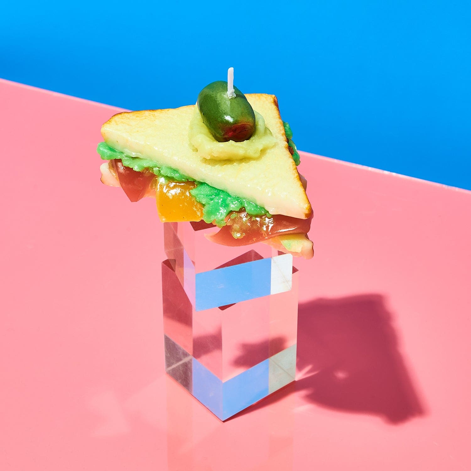 Fancy Finger Food Sandwich Candle Candle - Fake Food - Olive