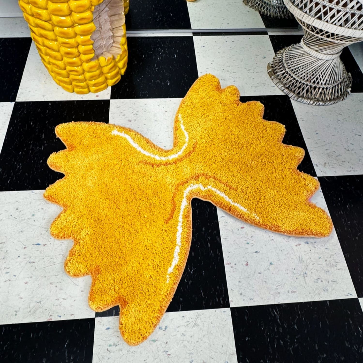 Farfalle Pasta Rug Accent - Back Soon Food Novelty Foodie