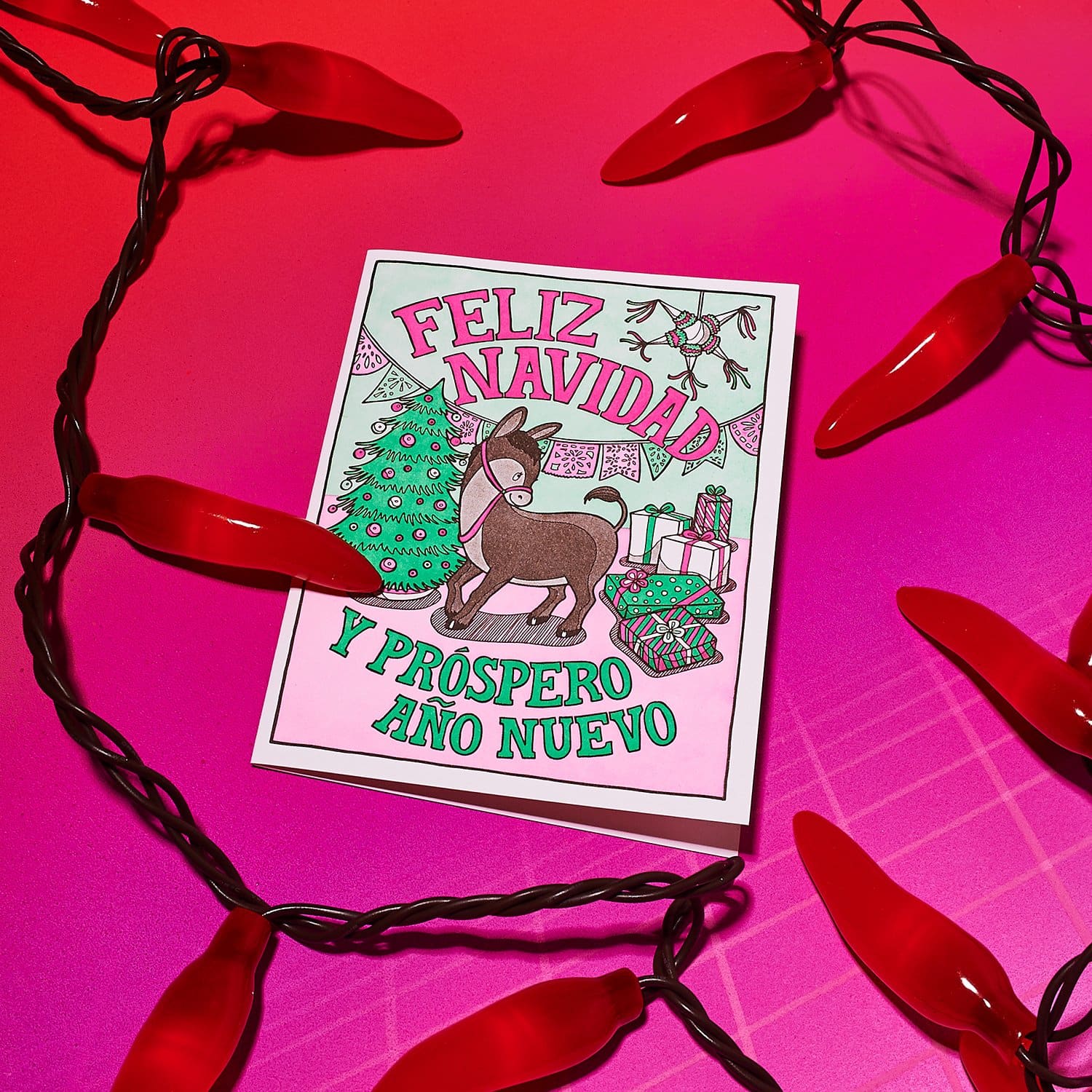 Lhp Holiday Letterpress Card Feliz H121 Cardsholiday -