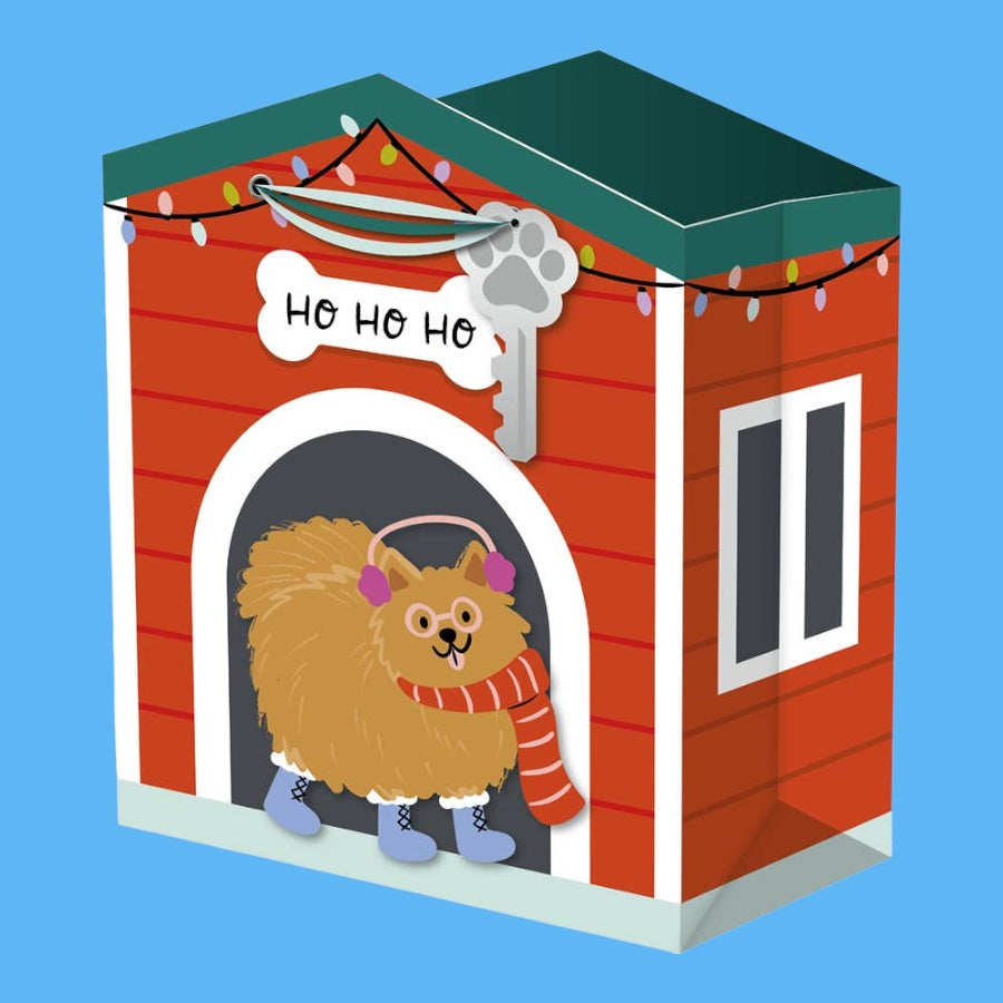 Festive Pets Doghouse Gift Bag Large Holiday Friends Nyc