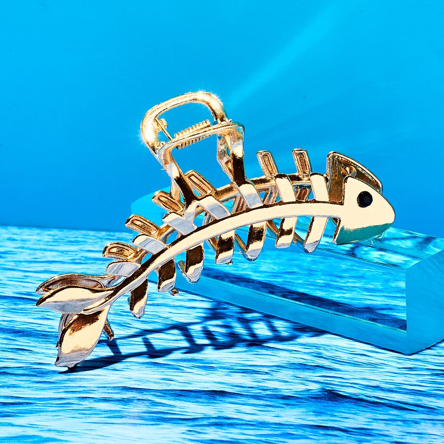 Gold Fish Bone Hair Claw - Metal Hair Clip 4 Inch - Friends NYC Brooklyn, NY Gold Fish Bone Hair Claw - Metal Hair Clip 4 Inch - Friends NYC Brooklyn, NY