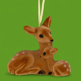 Flocked Doe and Fawn Ornament | Friends Nyc Brooklyn Ny