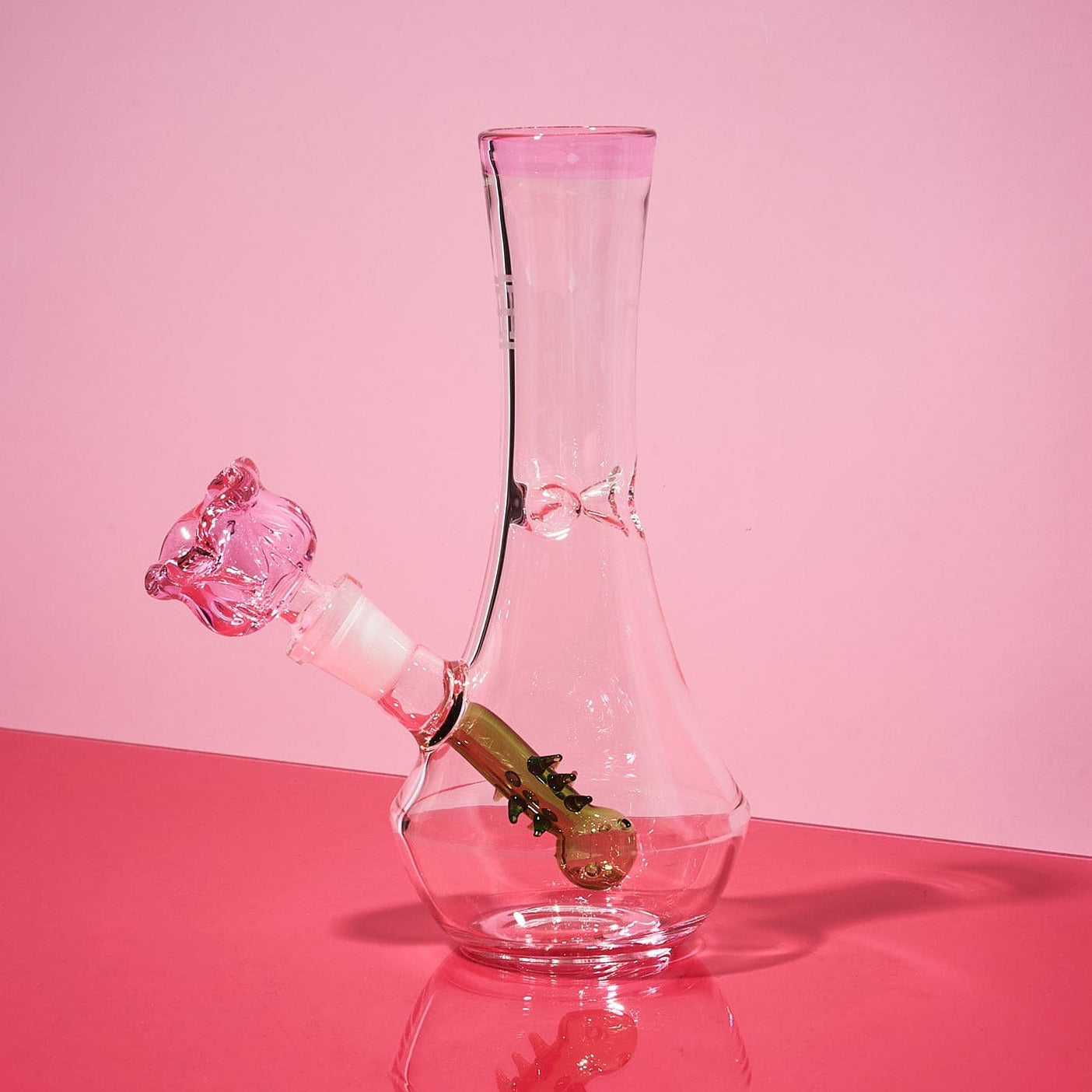 Pink Flower Vase Glass Bong - 7 Inch Aesthetic Bong - Friends NYC 