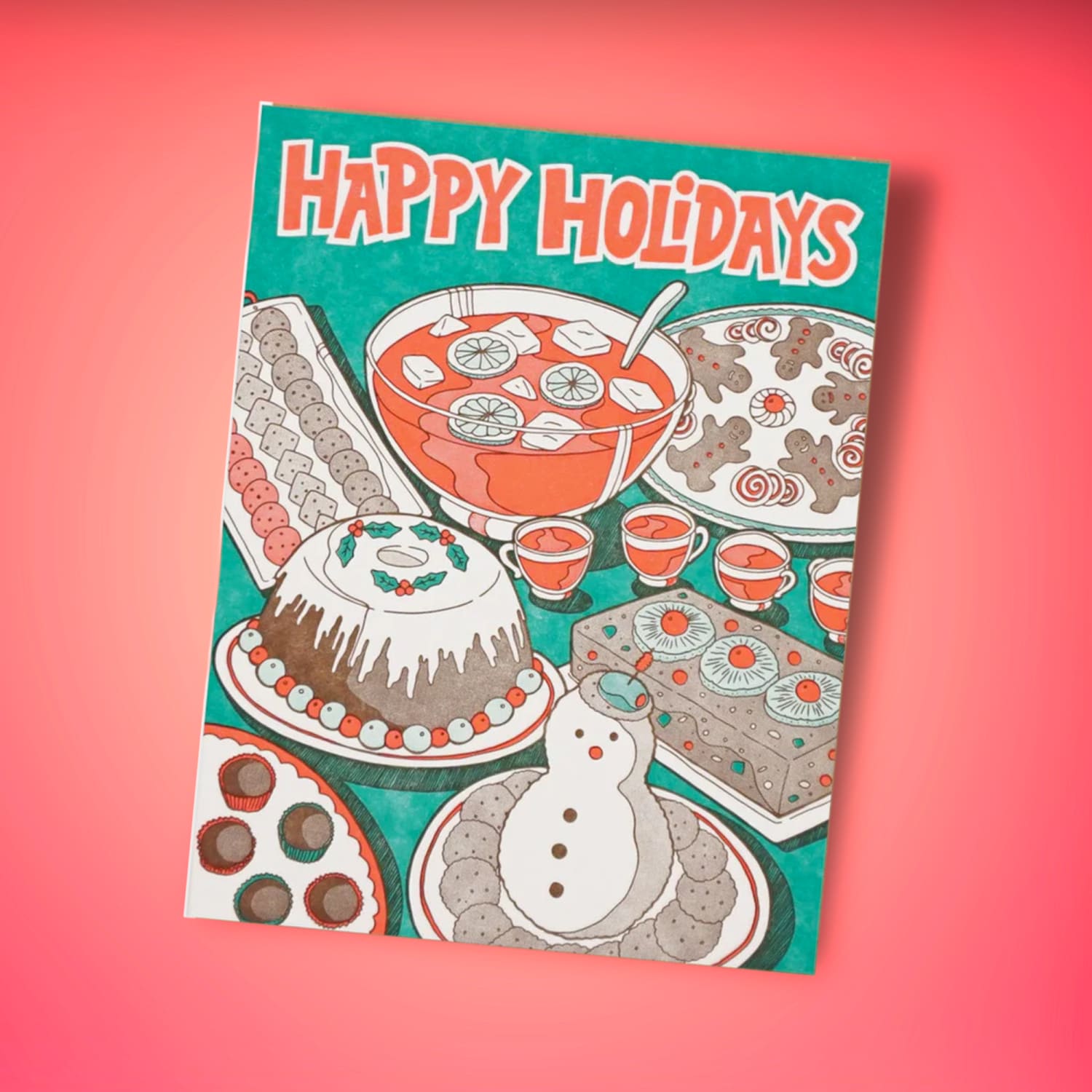 Food Happy Holidays Card Lucky Horse Press, Holiday