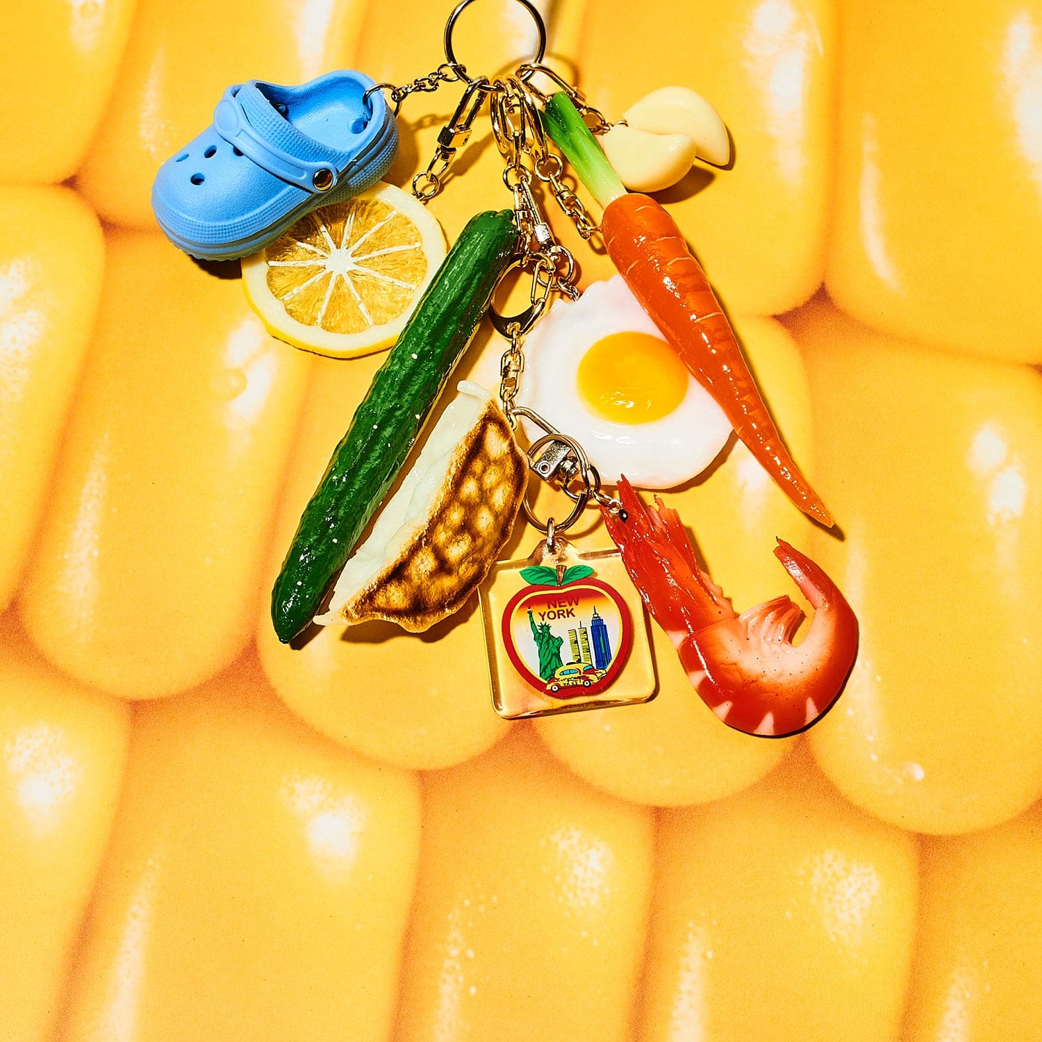 Food Keychain - Shrimp Food Novelty - Funny Keychain -