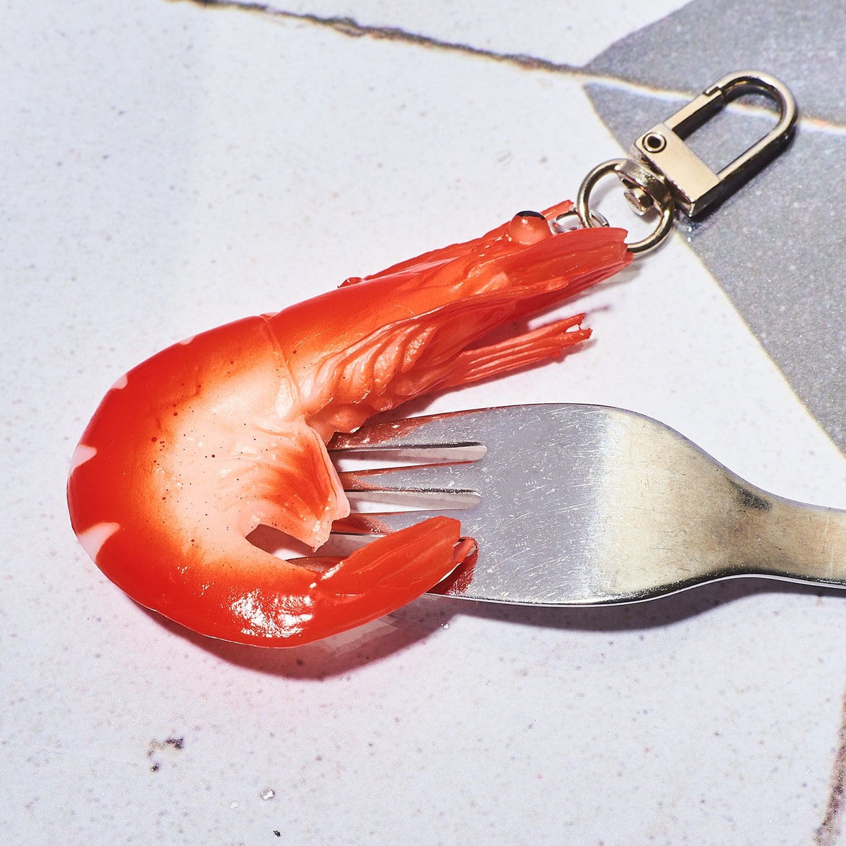 Food Keychain - Shrimp Food Novelty - Funny Keychain -