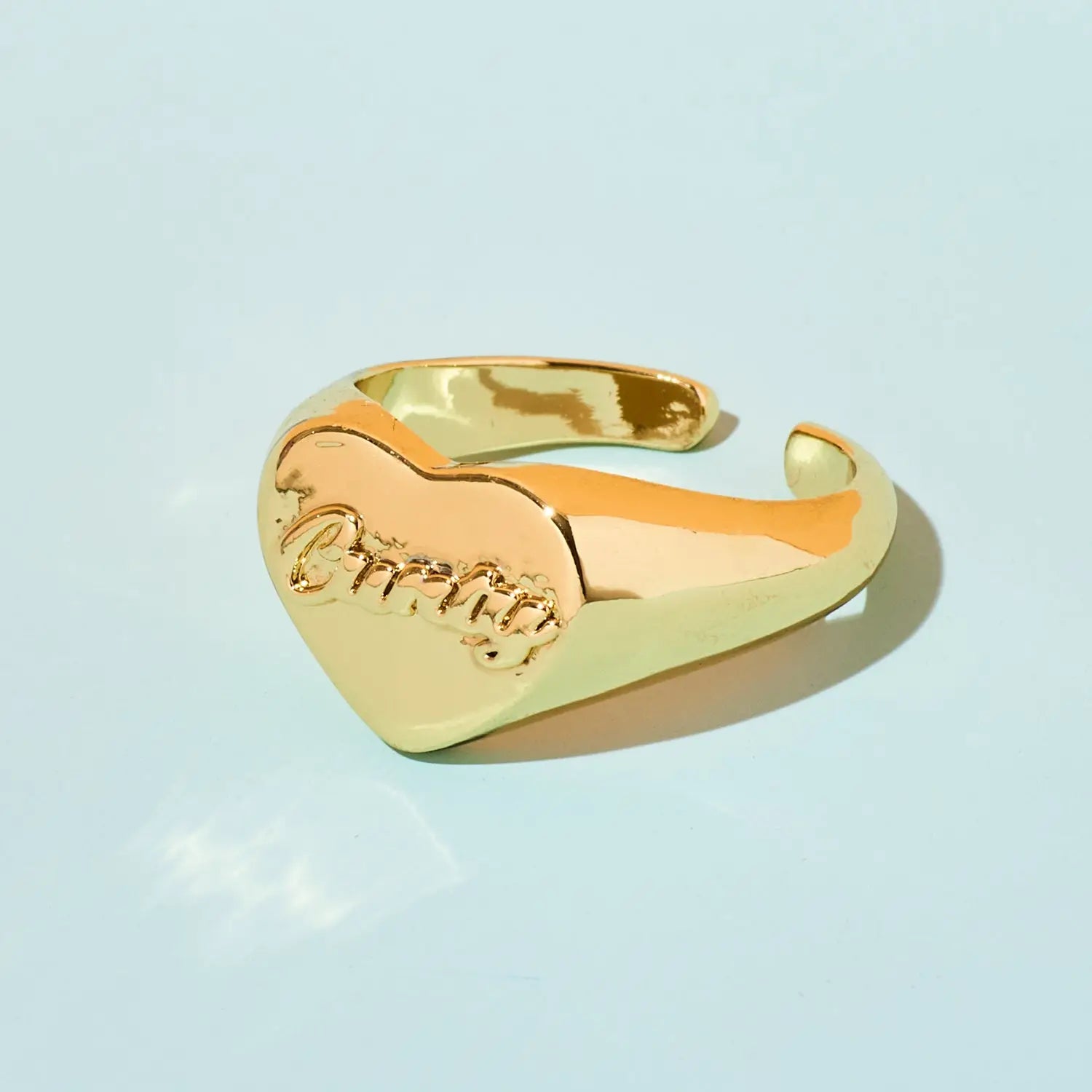 Friends Nyc Cunty Script Heart Ring | Brooklyn Ny