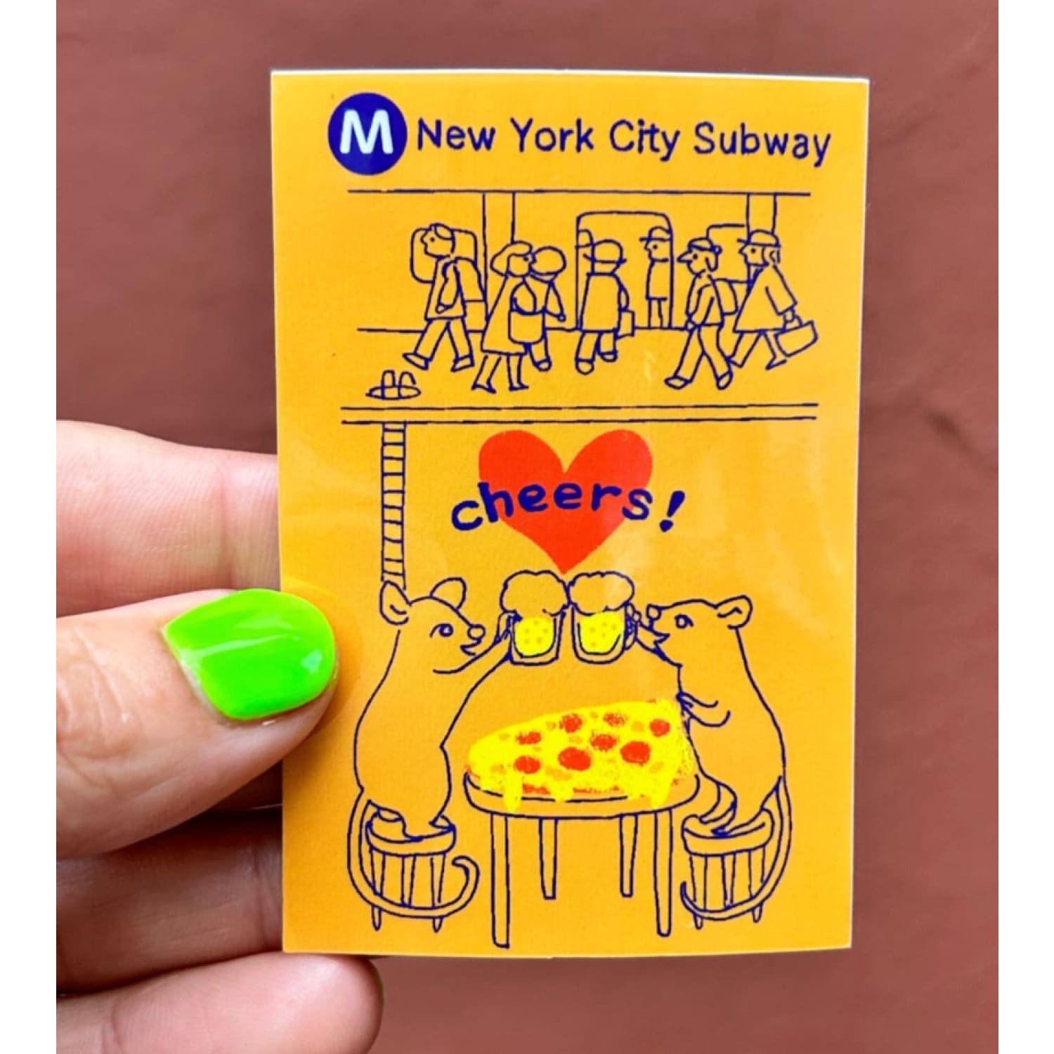 Friends Nyc Pizza Rat Subway Sticker Bff Gifts Decorative