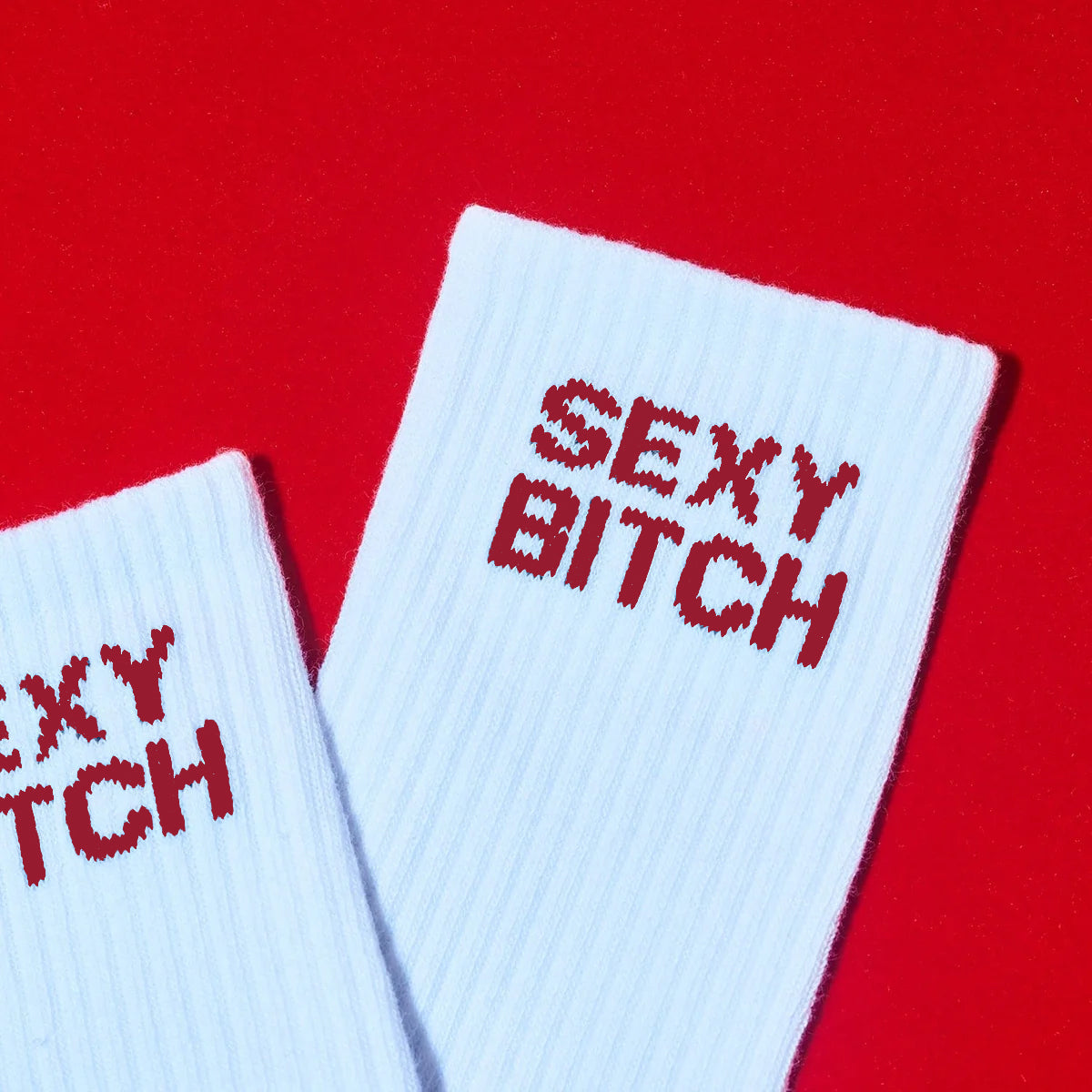 Friends Nyc Red Sexy Bitch Tube Socks - Unisex Fn Red