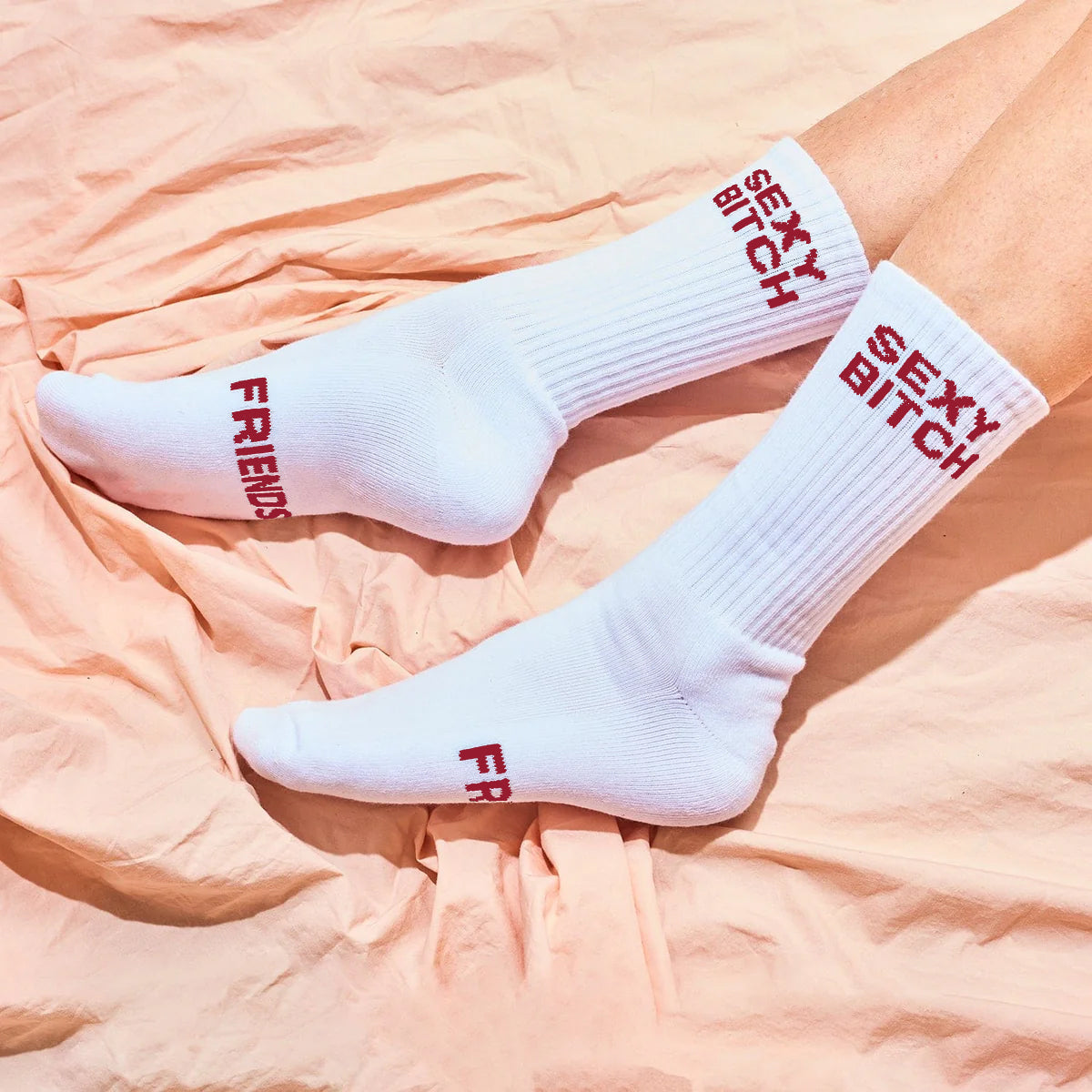 Friends Nyc Red Sexy Bitch Tube Socks - Unisex Fn Red
