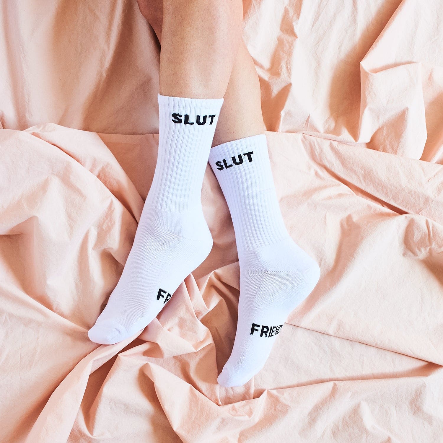 Friends Nyc Slut Socks - Unisex Artist Made - Athletic Tube